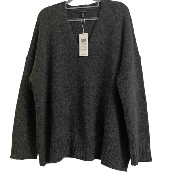 Eileen Fisher Sweaters - Eileen Fisher wool and organic cotton V neck sweater size Large NWT